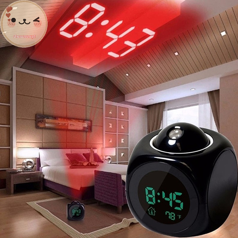 Chee Creative LCD Digital Projection นาฬิกาปลุกเลเซอร์จอแสดงผลการรายงานด้วยเสียงตกแต่ง EN - รูปที่ 3