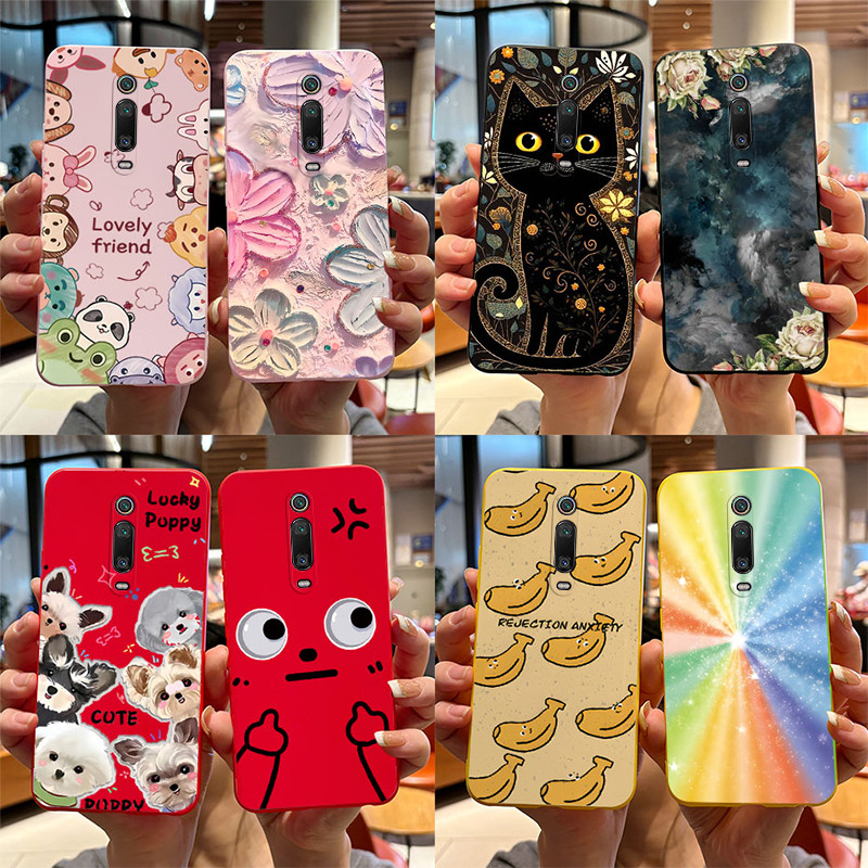 สําหรับ Xiaomi Mi 9T Redmi K20 Pro เคสซิลิโคน Soft Matte น่ารักการ์ตูนดอกไม้รูปแบบกล้วยฝาครอบป้องกันสําหรับ Xiaomi Mi9T ปลอก