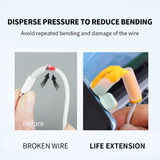 2 ชิ้น/เซ็ต Anti-Break Cable Protective Cover - Universal Cord Winder Protector - สายชาร์จโทรศัพท์ - สําหรับ iOS 18W/20W, USB-A, Type-C - สีลูกกวาด, ซิลิโคน, นุ่ม, ทนทาน