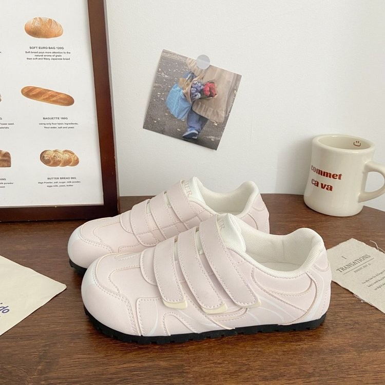 รองเท้าผู้หญิงแฟชั่นรองเท้าสตรีชุดทํางาน 2024 ฤดูใบไม้ร่วง Velcro รองเท้าผ้าใบผู้หญิง Low-Top (ความสูงมากกว่า 10 ซม.) ยาง
