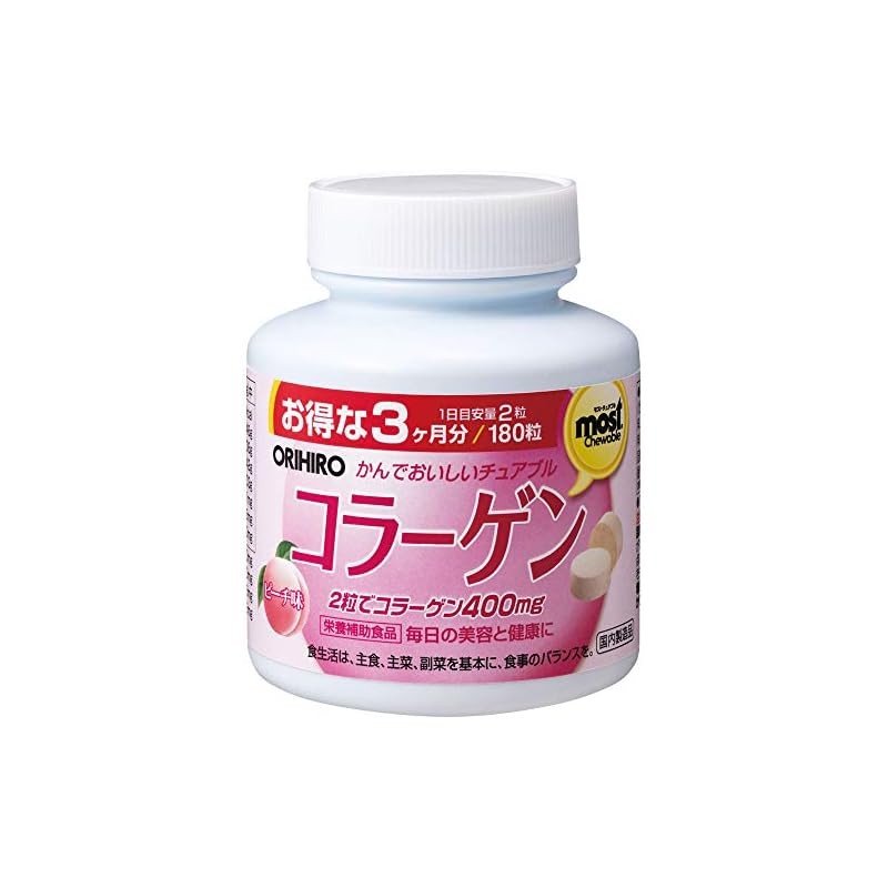 Orihiro MOST Chewable Collagen 180 Tablets 90-Day Supply Collagen Peptide L-Arginine L-Proline L-Cys