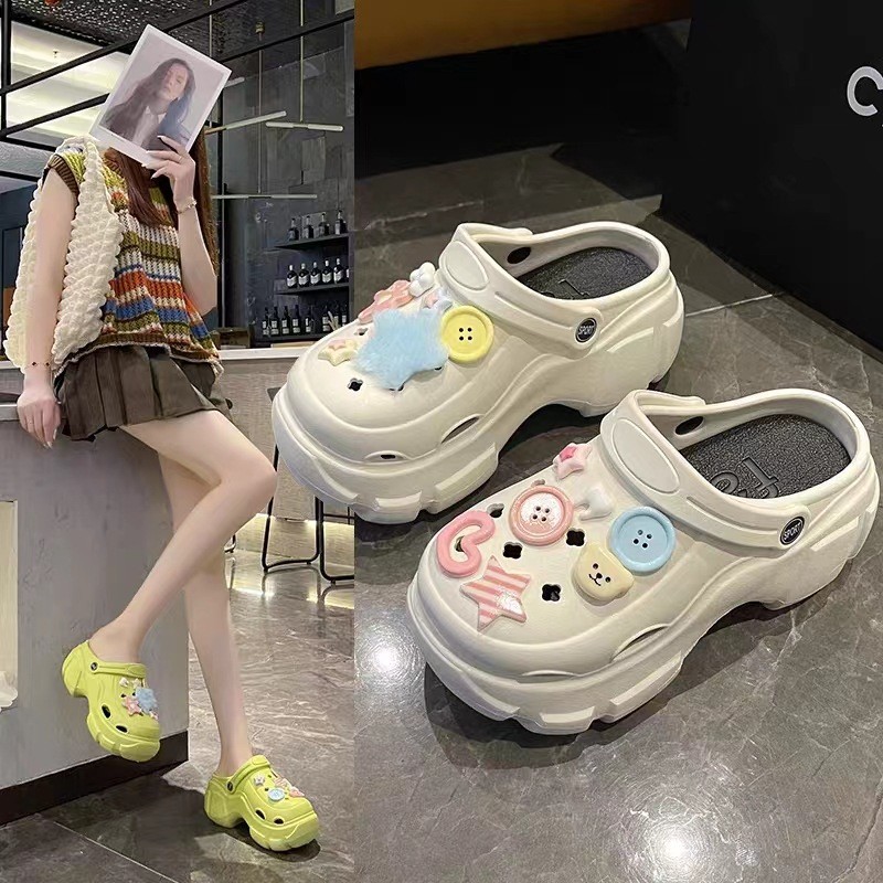 Macaron น่ารักปุ่ม Star Bear DIY Jibbits ชุด crosc Charms ชุดอุปกรณ์เสริมสําหรับ crosc Slipper
