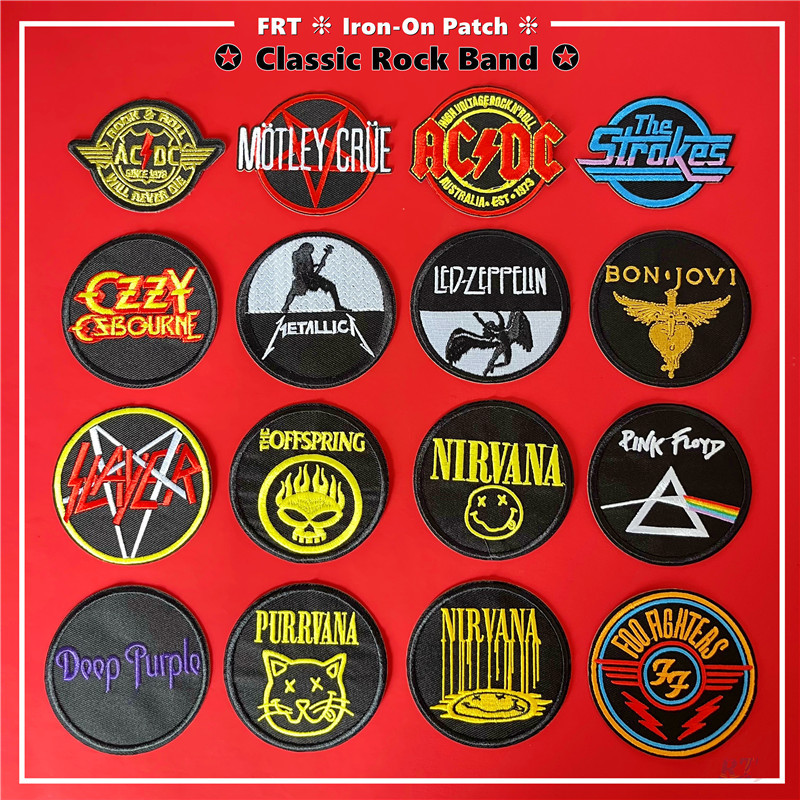 ☸ Classic Rock Band Logo Series 04 Iron-on Patch ☸ 1 PC Speed Metal / Pop Rock / Blues DIY เย็บบนเหล็กบนป้ายแพทช์