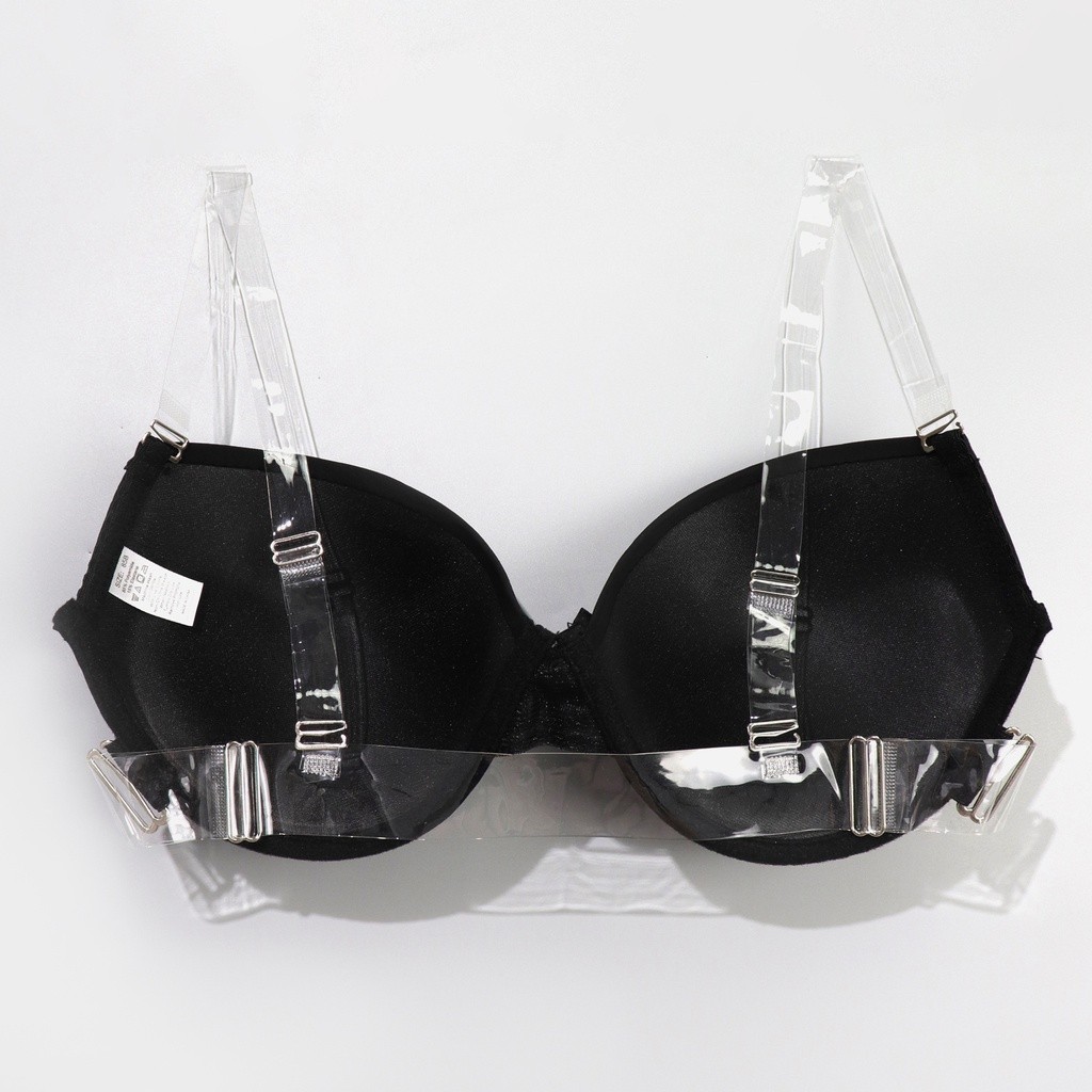 Parifairy ชุดชั้นในสีทึบสายรัดโปร่งใส Push Up Bra พร้อมสาย 32B 32C 34B 34C 36B 36C 38B 38C-9818 - รูปที่ 3