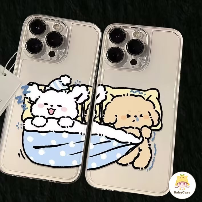 คู่รักน่ารักนอนหลับลูกสุนัข เคส Redmi 9A 12C 9T 9C 12 10 13C 10C 9 A1 Note 11 9 12 13 8 10 Pro Max Poco C65 C55 M3 X5 X6