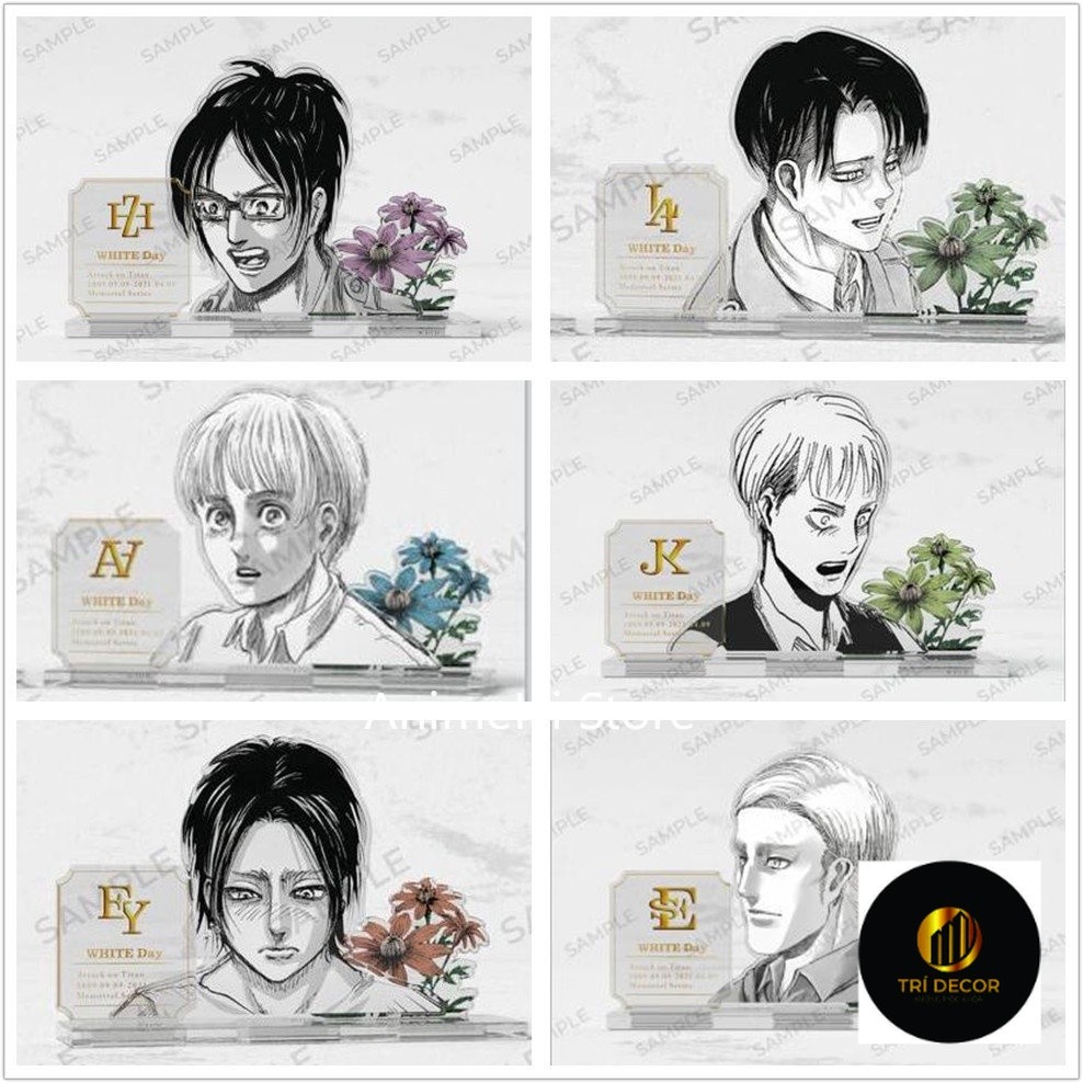 Attack on Titan Armin Levi Erwin Eren Character Model อะคริลิคตกแต่งโต๊ะ