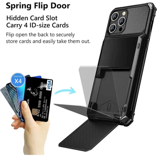 2 In 1 Flip Wallet Card Holder ID Slotเคสโทรศัพท์สําหรับiPhone 17 Pro Max16 15 14 13 12 11 Pro Max Plus Heavy Duty Drop Protection Hardปกหลัง