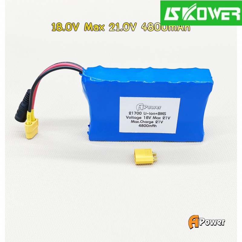 ✿แบตลิเธียม li ion แบตลําโพงบลูทูธ งานทั่วไปหรืองาน DIY 18V Max 21V 4800mA 21700 มีวงจรBMS