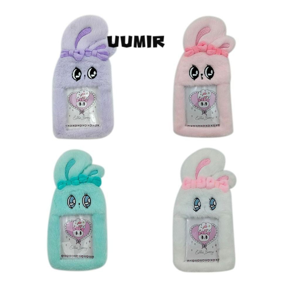 UUMIR ที่ใส่ตรา รหัส, ที่เก็บบัตรออแกไนเซอร์ บัตรเครดิตรถบัสบัตรตุ๊กตาผู้ถือบัตร,กระเป๋าแฟชั่นจี้กระต่ายพวงกุญแจการ์ตูนบัตรปก
