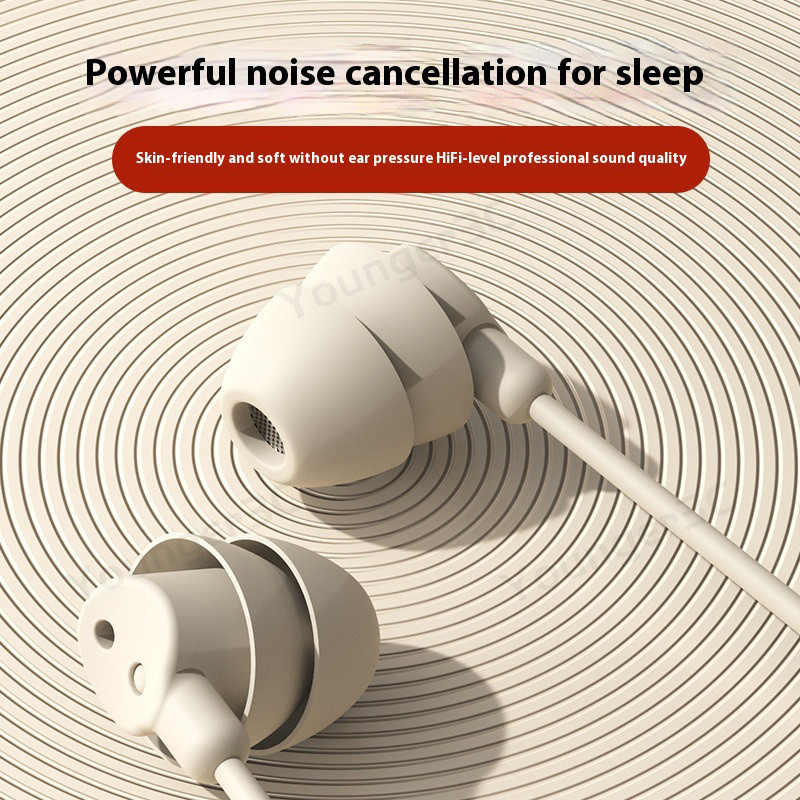 Made สําหรับ Sleep In Ear หูฟังพร้อมไมโครโฟนซิลิโคนอ่อนนุ่ม Sleeping แบบมีสาย ControlHeadset ประเภท C 3.5 มม.HiFi Heavy Bass หูฟังเสียง