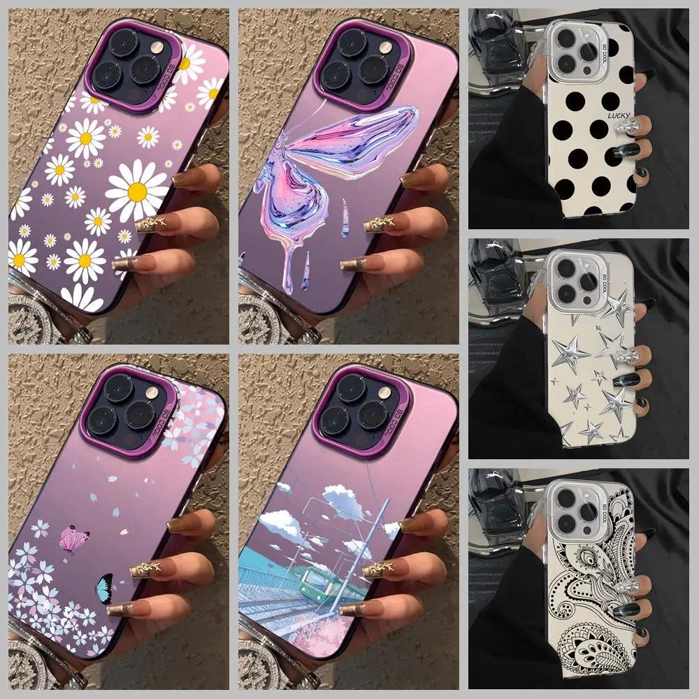 เคสโทรศัพท์สําหรับ Vivo 2015 V2026 V2029 แฟชั่นรูปแบบผีเสื้อกันกระแทก IMD กันชนสําหรับ Vivo V17 รัสเ