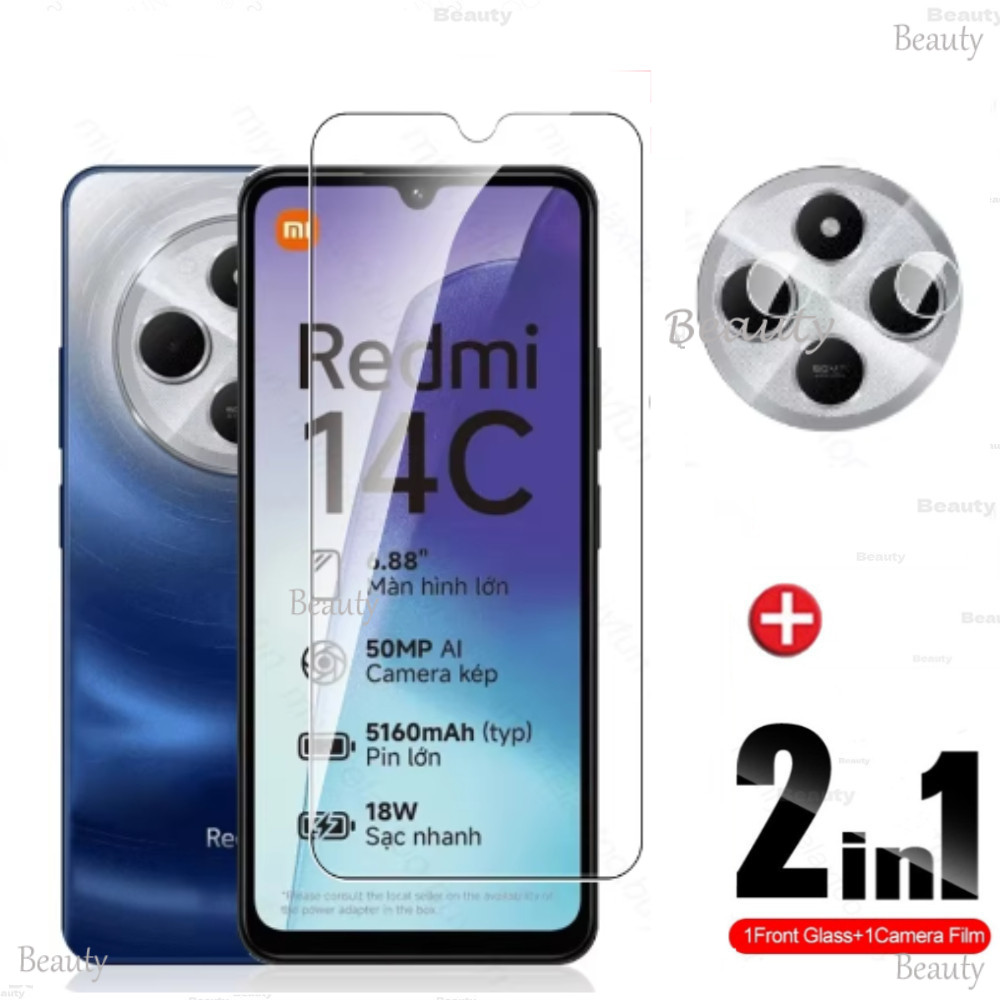 ฟิล์มกระจกนิรภัยสําหรับ Xiaomi Redmi 14C 2024 เลนส์กล้องหน้าจอป้องกันฟิล์มสําหรับ Redmi 14 C 14C 13C