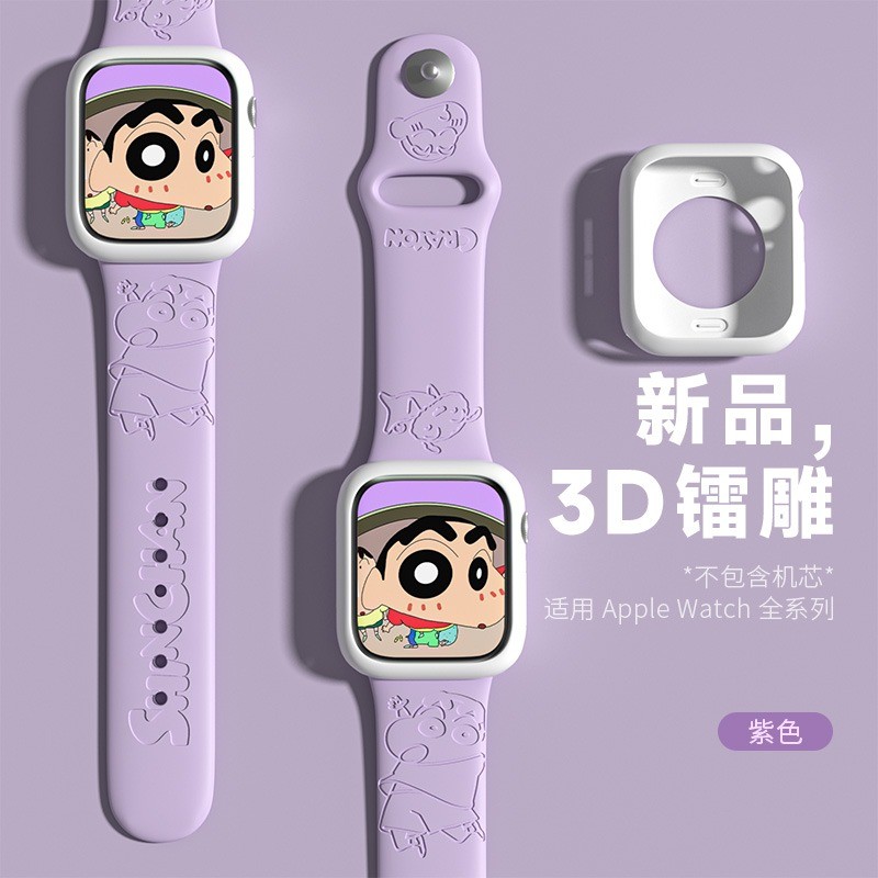 สายนาฬิกา Apple Watch s9 น่ารัก s7 การ์ตูนการพิมพ์ 6/5/SE ซิลิโคน 4 ความรู้สึกระดับไฮเอนด์ 6/5/SE กีฬา Breathable อินเทรนด์ผู้ชายผู้หญิง