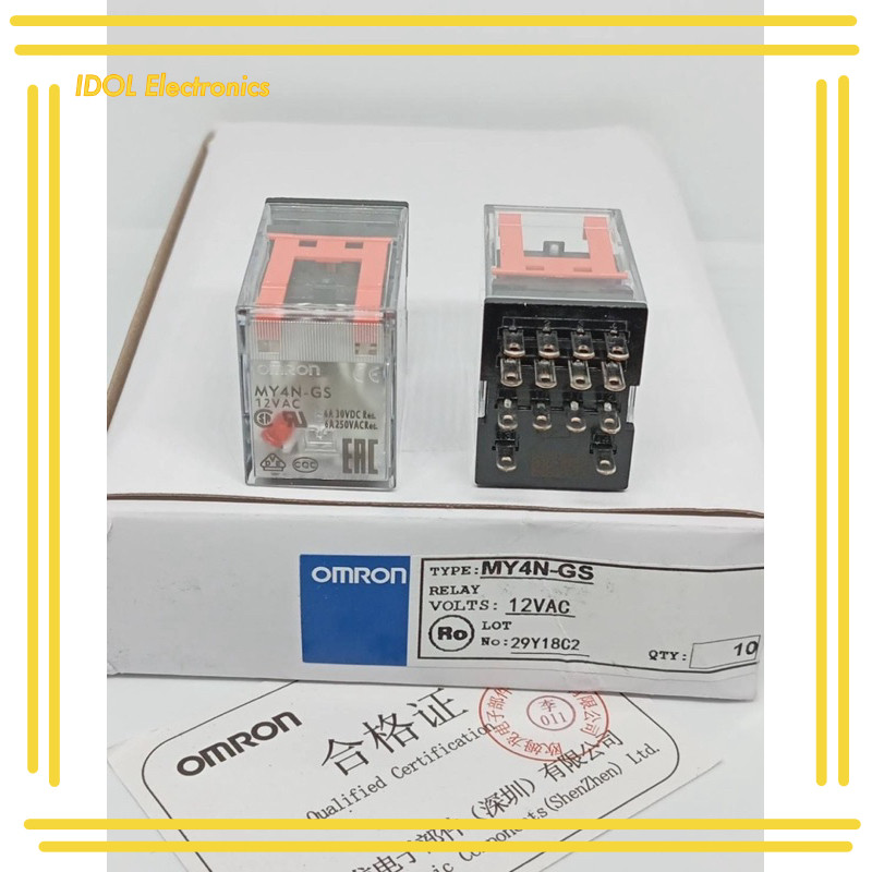 ราคาถูก! รีเลย์ ของแท้ใหม่  MY4N-GS 12VDC 24VDC  220vac MY4GS  12VAc 24vac