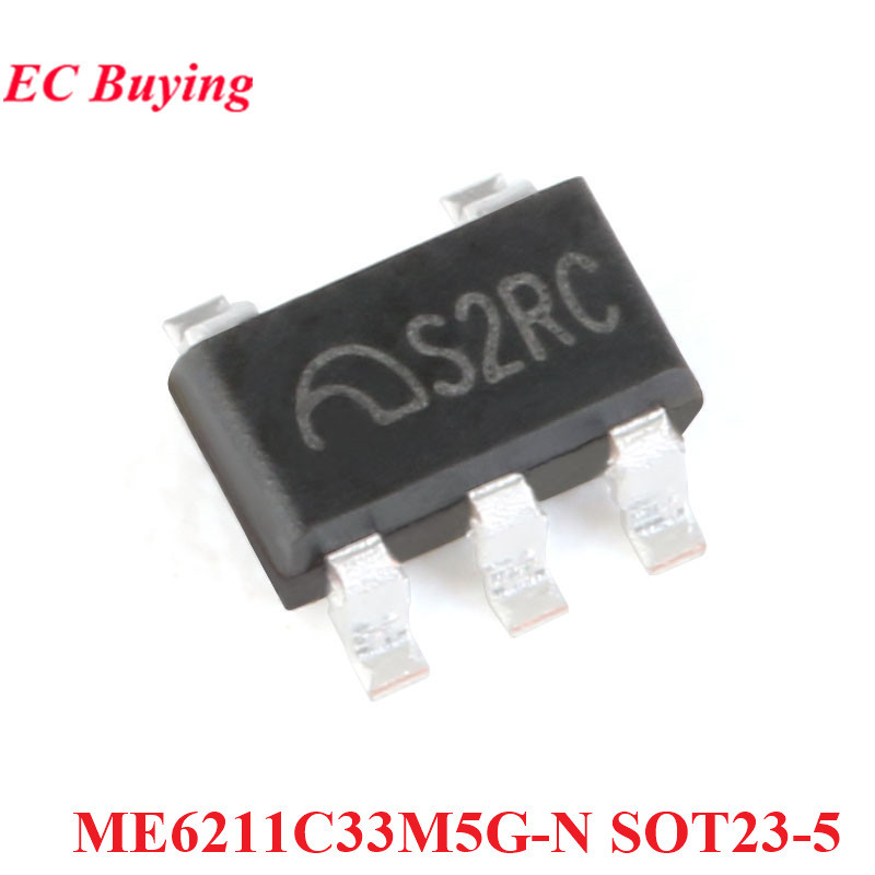 20pcs ME6211 ME6211C33 ME6211C33M5G ME6211C33M5G-N S2RC SOT23-5 3.3V 500mA Low Dropout Linear เครื่อ