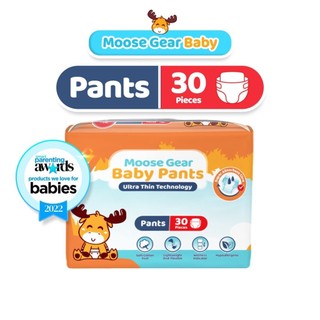 Moose Gear Baby Pants Diaper 30pcs Hypoallergenic Super Absorbent No Leaks Extra soft & lightweight