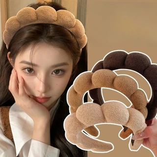 Khaki Series ฟองน้ําสูงนุ่ม Cloud Mass Headwear Hairbands เครื่องประดับผม