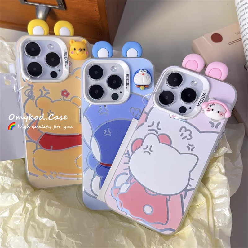 3D Doll SAMSUNG สําหรับsamsung A05s A03 A04s A55 A35 A25 A15 S24 A12 A13 A32 A33 A34 A23 4G A30 A20s A50 A51 A52s A53 A54 S24 โทรศัพท์กรณีDoraemon