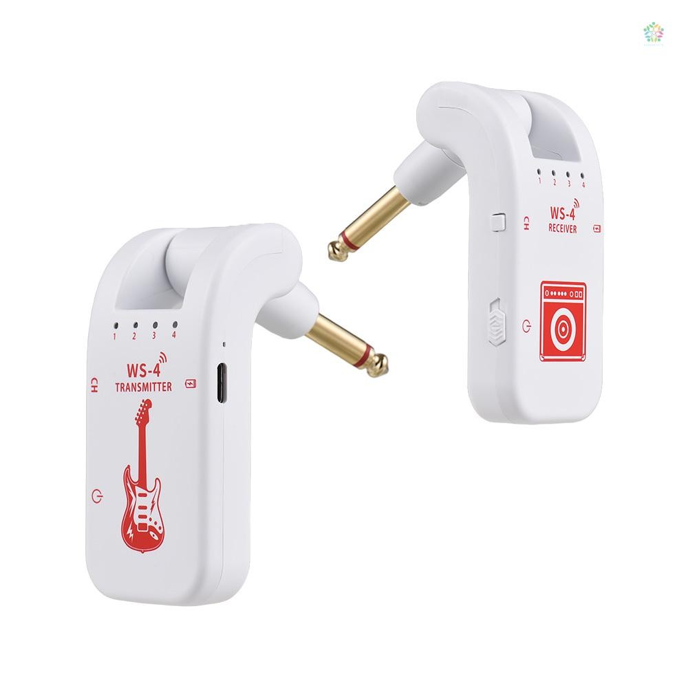 2.4g ไร้สายกีตาร์ระบบชาร์จกีตาร์ Transmitter Receiver ชุดสําหรับกีตาร์ไฟฟ้าเบสไฟฟ้า Wind Instruments Plug and Play 48K/16bit Real-time Transmission 287 Degr