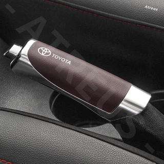 Toyota ปลอกหุ้มเบรคมือสําหรับรถยนต์ หนัง ปลอกหุ้มเบรคมือ กันลื่น ครอบเบรคมือ สำหรับ Toyota Prius Fortuner Corolla Cross CHR Camry Wish Veloz Estima Sienta Yaris Ativ Altis Hilux Revo Hiace อุปกรณ์ตกแต่งรถยนต์