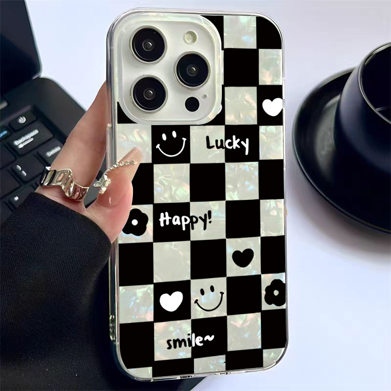 นิ่มกันกระแทกเคสโทรศัพท์ เคสสำหรับ เคส iphone 11 เคสไอโฟน 13 14 15 12 XR 7 8 6 Plus X XS 15 Pro MAX ใบหน้ายิ้มมีความสุข