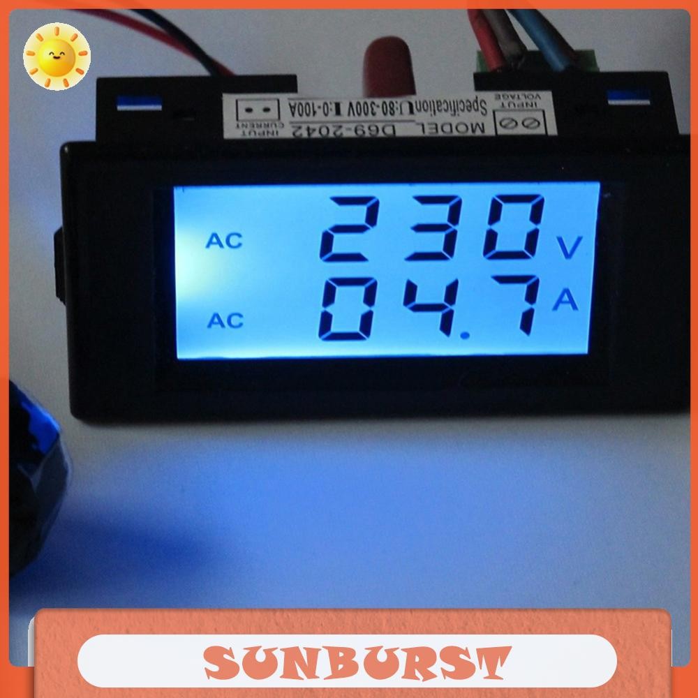 ดิจิตอล AC 300V 100A LCD Dual แผงโวลต์ Amp Combo Meter +CT 110V 220V 240V