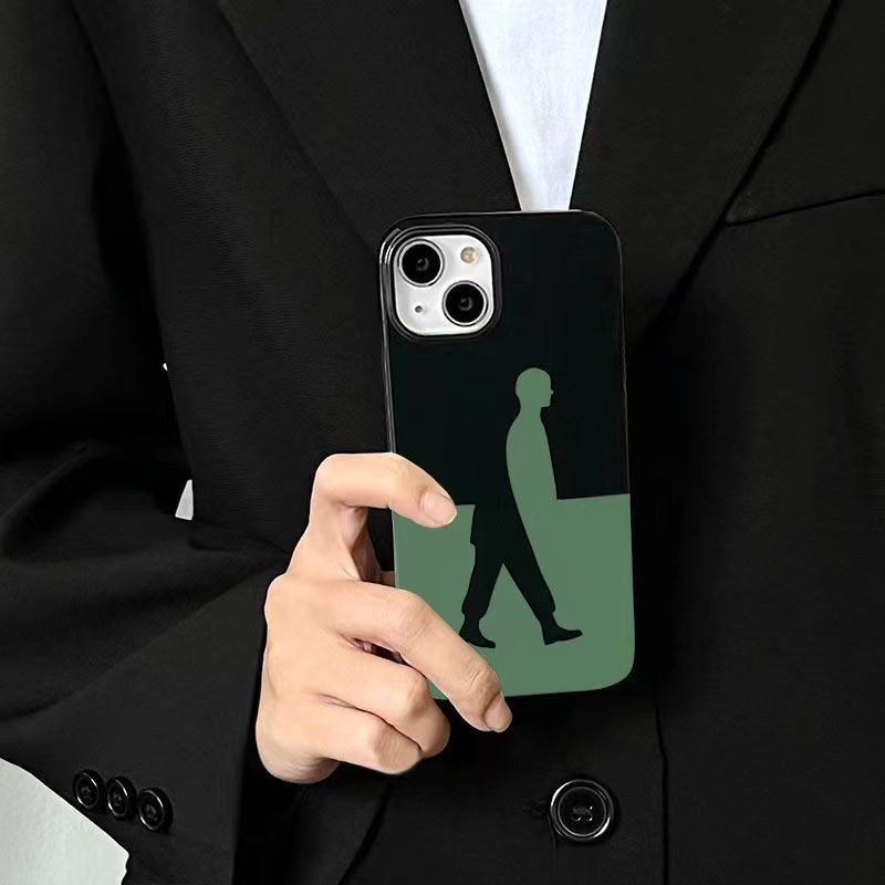 Ins สีดําGlossy Soft Case Anti-Fallเคสโทรศัพท์สําหรับiPhone 16 Promax 15 Promax 12 13 Mini 14plus 11 Pro Max X XS XR XS Max 7 8 plus Se2020