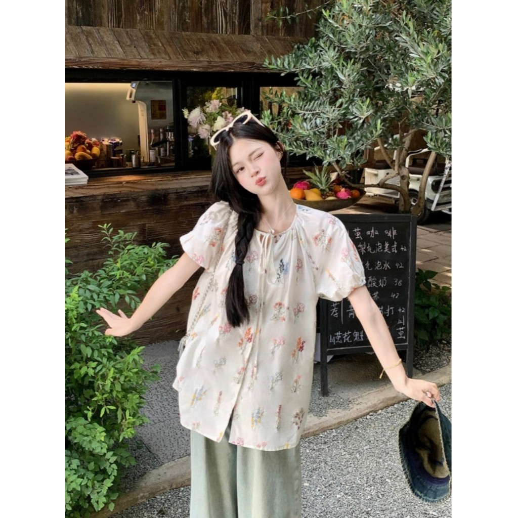 Fy🧡ส่งออกจากกรุงเทพฯ เสื้อเชิ้ต แขนสั้น รุ่นยาว สไตล์เก๋ไก๋ เวอร์ชั่นเกาหลี