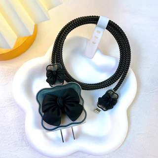 1ชุด5ชิ้น ชุดถนอมสายชาร์สำหรับ ไอโฟน20W/18W Cable Bite เคสหัวชาร์จ สายชาร์จ ลายการ์ตูนน่ารัก ตัวถนอมสายชาร์จ