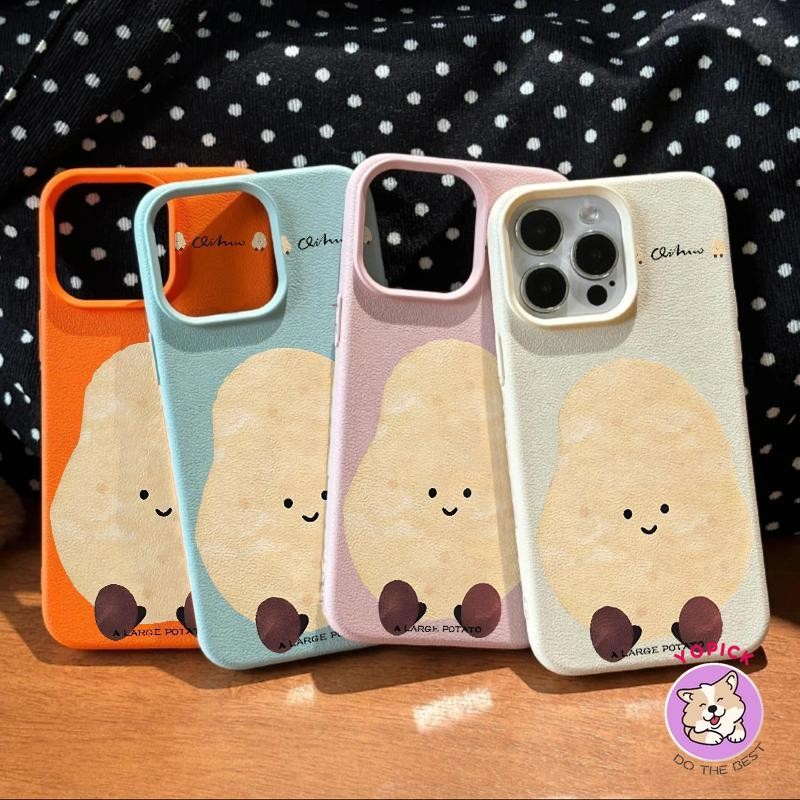 Potato น่ารักหนังสําหรับ IPhone 16 11 12mini 13Pro Max 14Plus 15Pro XR XS Max 7 8 Plus SE2020 การ์ตูนฝาครอบโทรศัพท์สําหรับ IPhone 16Pro Max นุ่มกรณีเพื่อนสาวคนรัก PWK