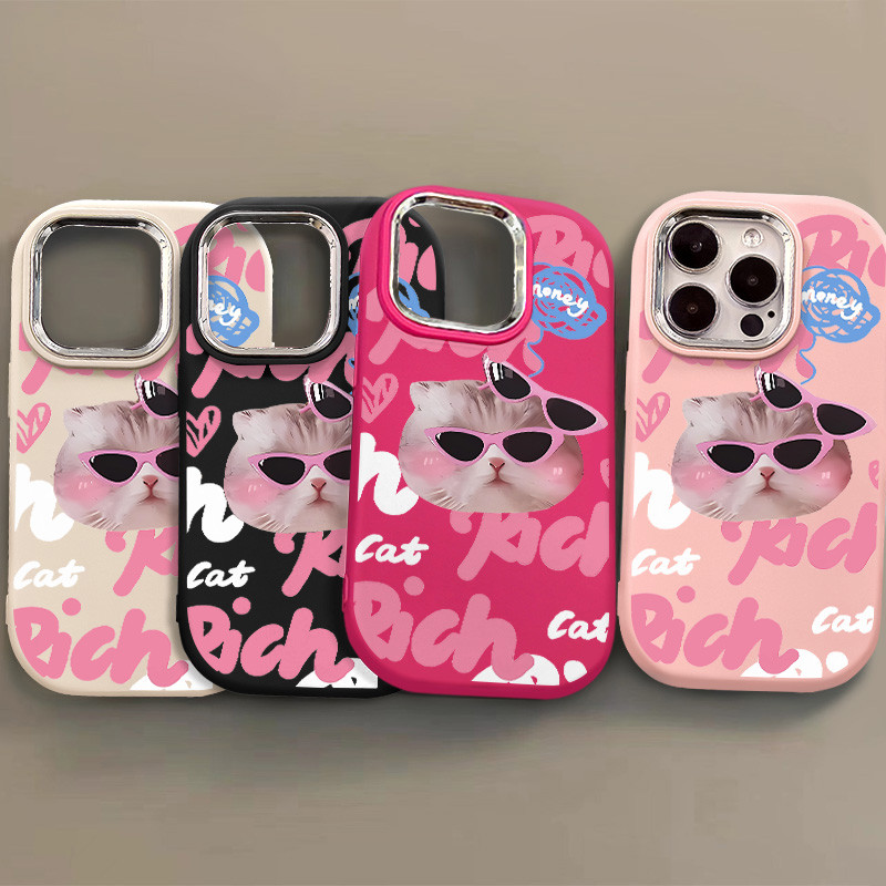 เคสแมวน่ารักสําหรับ IPhone 14 15 16 Pro Max 13 12 11 Plus XS X XR 7+8 Plus คู่ความงามซิลิโคนกันกระแทกปลอกฝาครอบโทรศัพท์