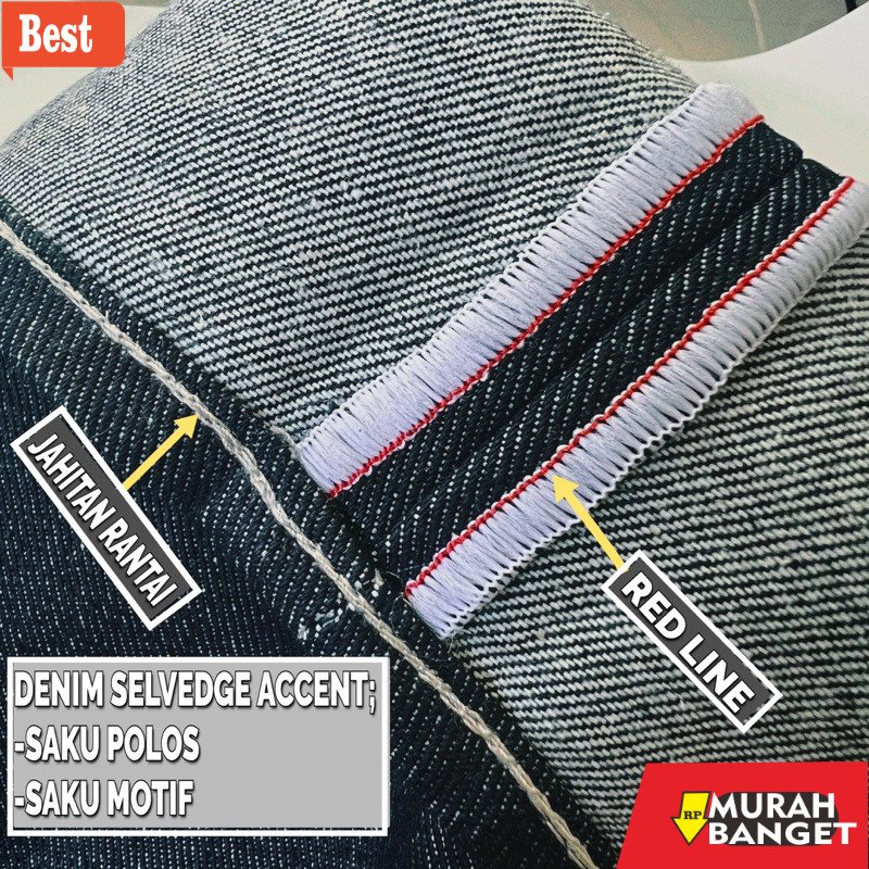 กางเกงขายาวผู้ชายเทรนด์ SELVEDGE DENIM/SELVEDGE DENIM ACCENT 15 OZ/SELVECTION/SELVING DENIM JEANS/DE
