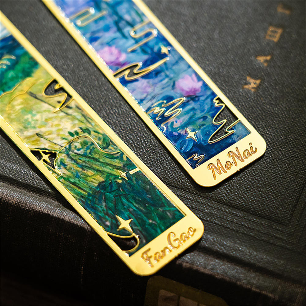 ที่คั่นหนังสือโลหะพร้อมพู่, Golden Hollow Bookmark Van Gogh ภาพวาดสีน้ํามัน Theme Book Mark ที่คั่นหนังสือสําหรับหนังสือคนรัก Writers Readers เด็กวัยรุ่นผู้ชายผู้หญิงผู้ใหญ่ ราคา ถูกที่สุด ดีลบีเคเค แกลเลอรีภาพที่ 2