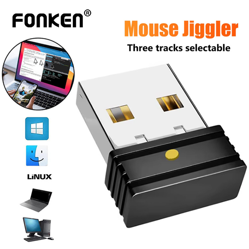 Fonken เมาส์ไร้สาย Jigglers Mover พอร์ต USB Shaker Wiggler สําหรับแล็ปท็อปช่วยให้คอมพิวเตอร์ Awake เมาส์การเคลื่อนไหว