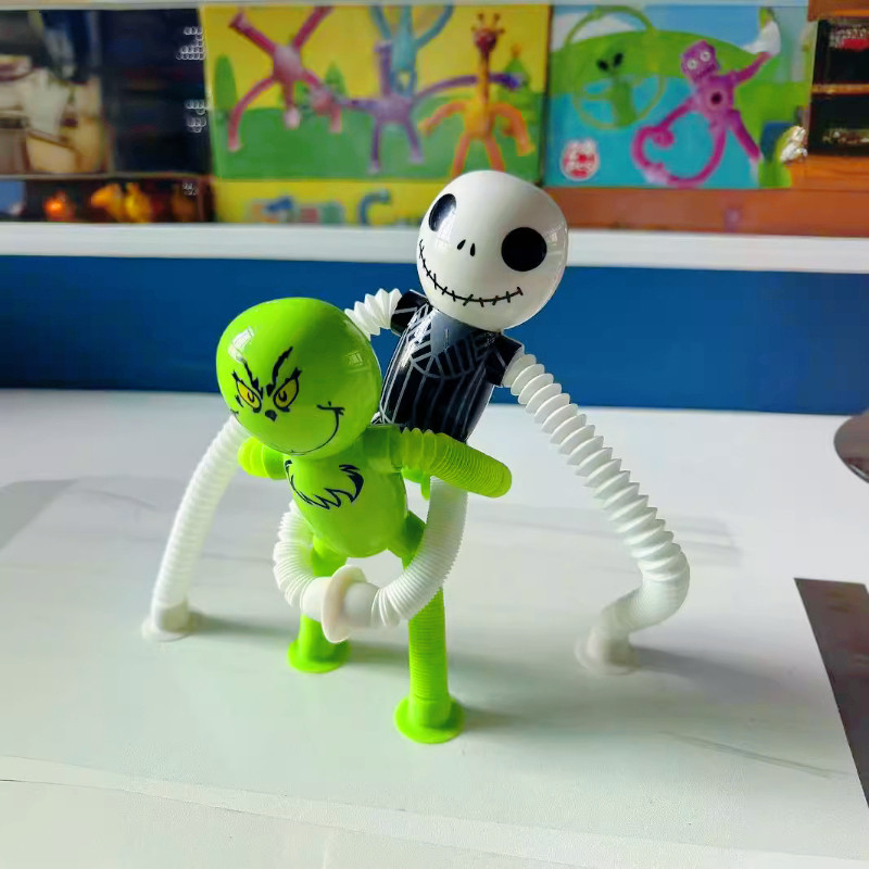 ฮาโลวีนส่องสว่างยืดหลอดปริศนานวนิยายของเล่นบีบอัดการ์ตูนถ้วยดูดหลอดกล้องส่องทางไกลไข่กะโหลกของเล่นเด็กของขวัญเล่นตลกของเ - รูปที่ 4