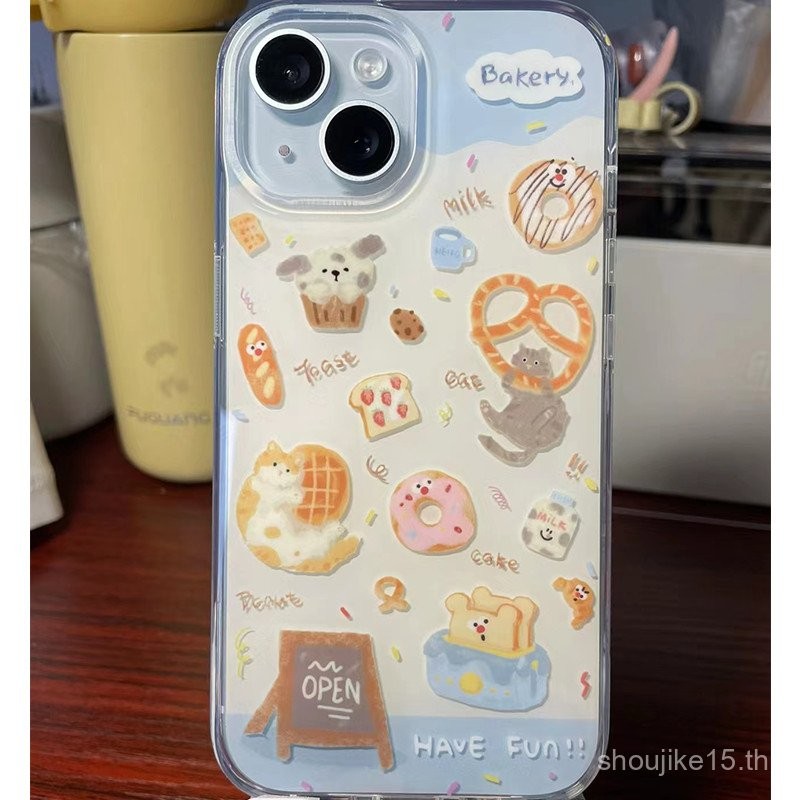 เคสโทรศัพท์มือถือสำหรับแมวโดนัทสำหรับ iphone15/14PROMAX 13pro ขนาดเล็ก XR น่ารัก11นุ่ม12กันกระแทก7/8px/xs/xr/xsmax เคสป้องกันกรอบโทรศัพท์มือถือแบบนิ่ม7/8PLUS