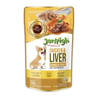 Jerhigh Pouch อาหารเปียกสุนัข เจอไฮ เพาซ์ ขนาด 120-130g