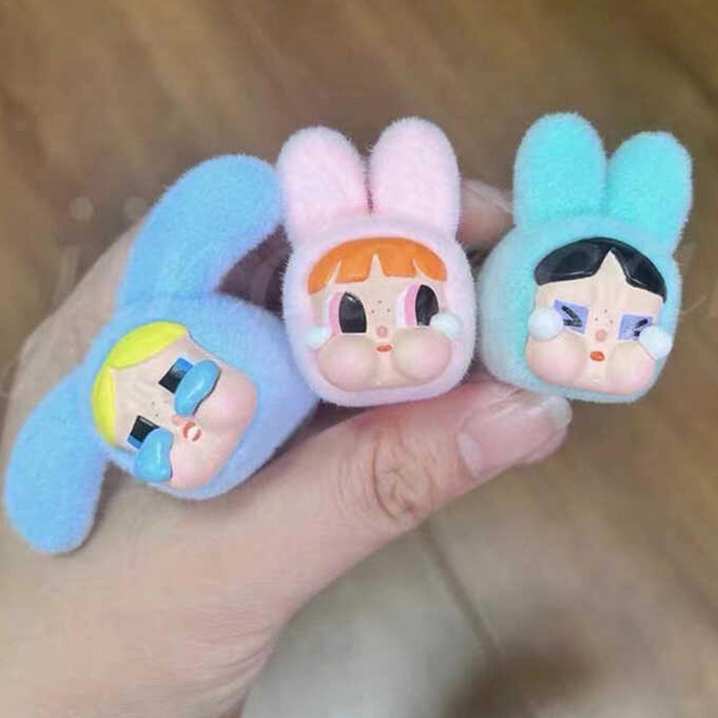 Crybaby The Powerpuff Girls Series Pop Mart Mini Flocked Bean Crying Baby Doll Jewelry qiazhilth
