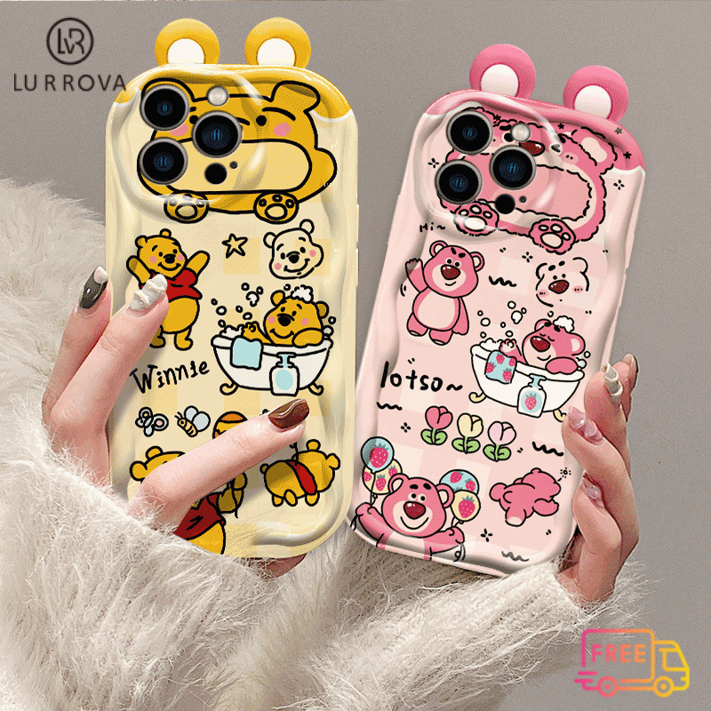 กรณีoppo Reno 13F 5G Reno12 F 5G Reno 12 Reno11 F Reno 11 5G Reno 10 5G Reno 8T Reno 8Z Reno 7Z Realme C53 C51 Reno8 Reno7 Reno6 การ์ตูนวินนี่เดอะพูห์ 3Dหูโทรศัพท์กันกระแทกC