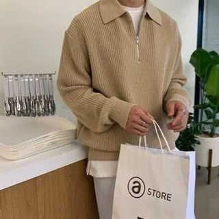 S-3XL แฟชั่นบุรุษธรรมดาแขนยาวเสื้อโปโลสไตล์วินเทจ Lelaki เสื…