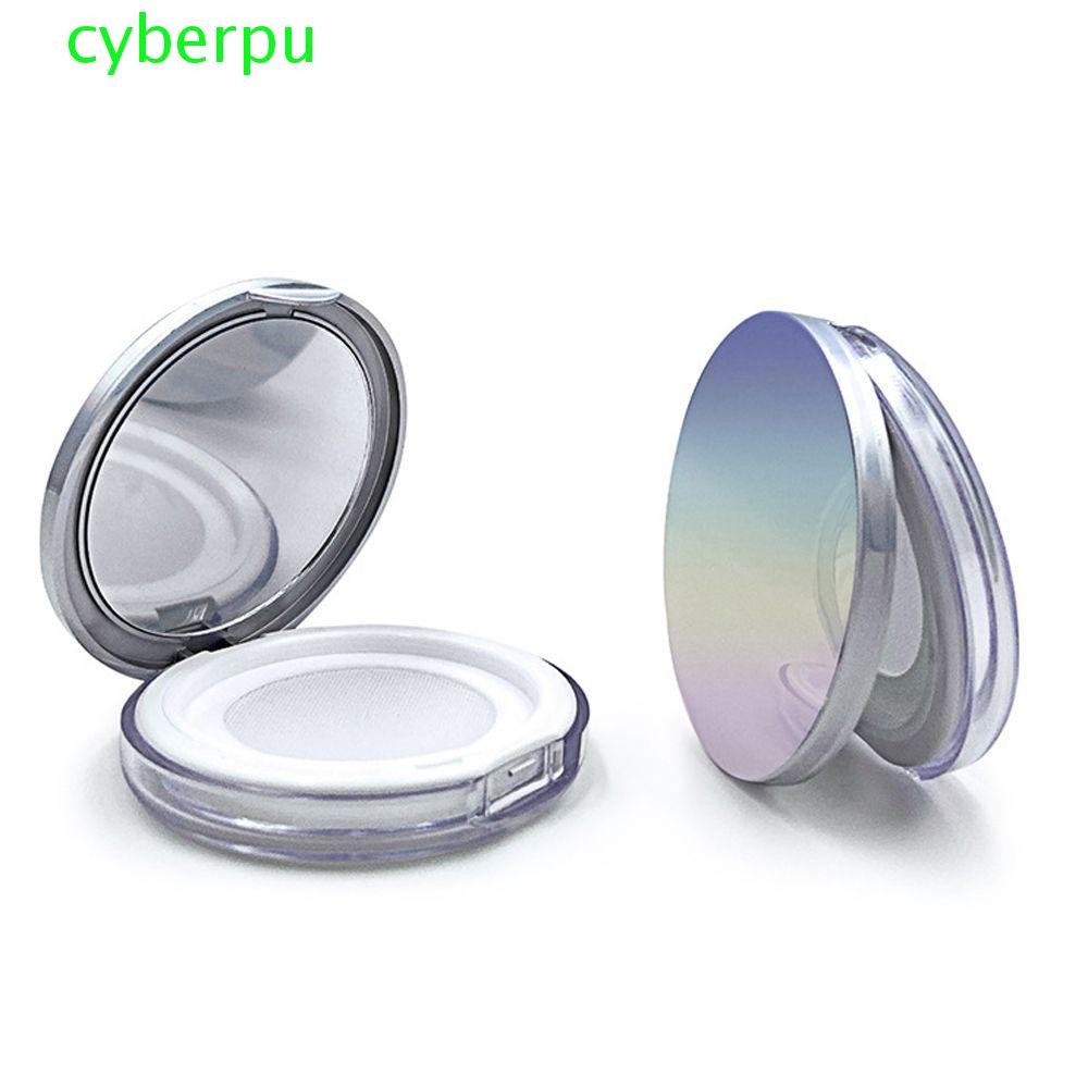 Cyberpulse หม้อแป้งฝุ่นขนาดกะทัดรัดโปร่งใสที่ยอดเยี่ยมกล่องเค้กแป้งคอนเทนเนอร์รอบ Sifter ตะแกรงแบบพกพา Travel Makeup Jar
