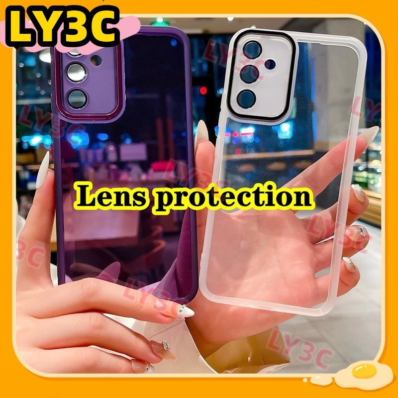 หรูหราชุบ Phantom สําหรับ Samsung Galaxy A55 5G A35 A25 A15 A54 A34 A24 4G A14 A53 A13 A23 A33 A73 A52s A52 A32 A22 A12 ง่ายคู่โปร่งใส LY3C กันกระแทก