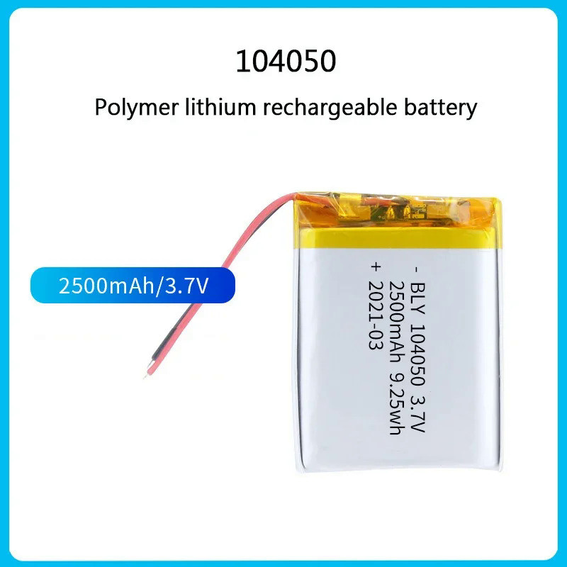 Rechargeable 3.7V 2500mAh Li-Po Battery 104050 Lithium Polymer Battery Li-Po li ion Lipo cells For G