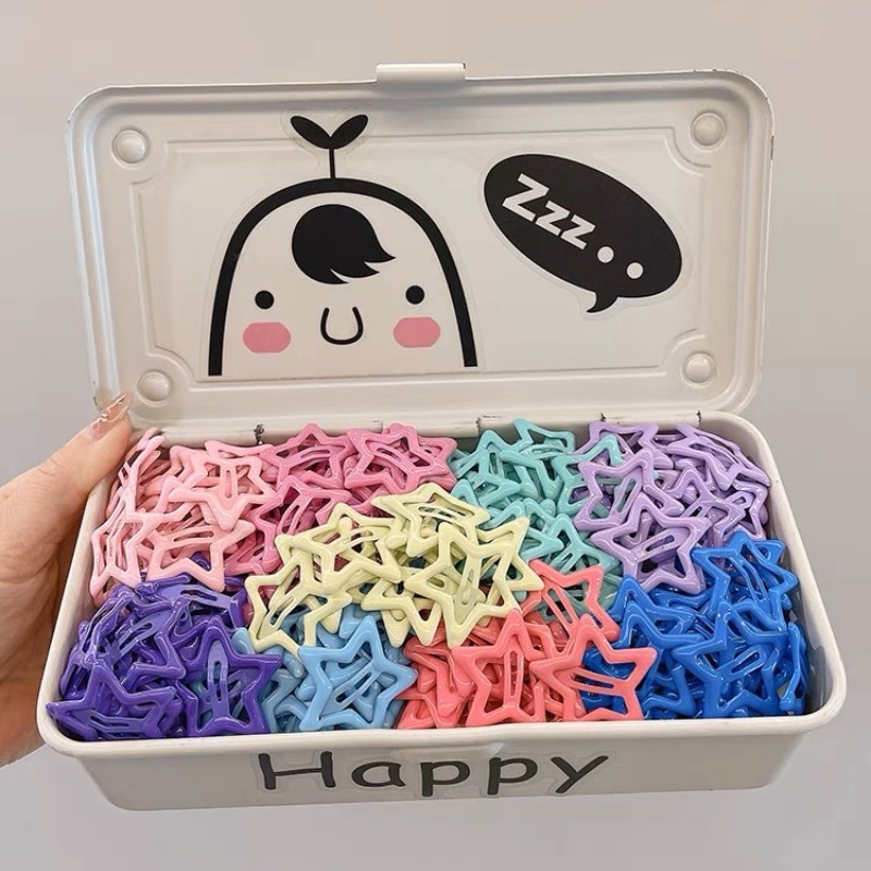 O1050 กิ๊บติดผมดาว Y2K เครื่องประดับผมกิ๊บหน้าม้าน่ารักสีสันสดใสกิ๊บติดผมดาวห้าแฉก