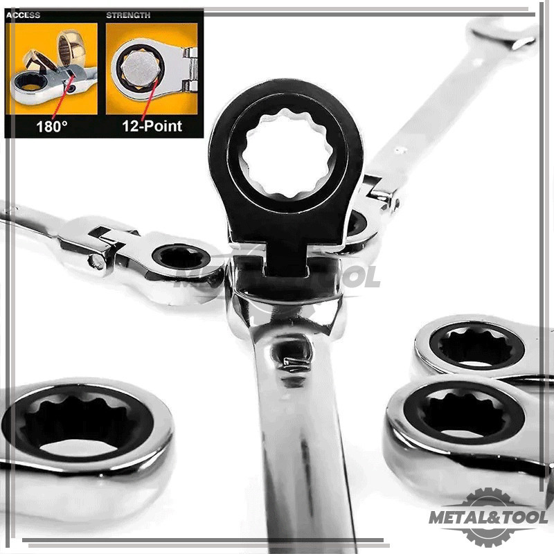 ประแจฟรี แหวนข้าง ปากตาย พับได้ ประแจวงล้อ ประแจแหวานข้าง 8-17mm แข็งแรงทนทาน