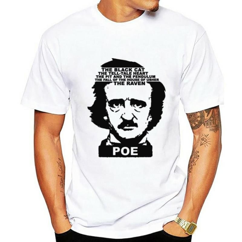 Poe T Shirts วรรณกรรมเสื้อคนรักหนังสือ ผู้แต่ง T เสื้อ Edgar Allan Poe