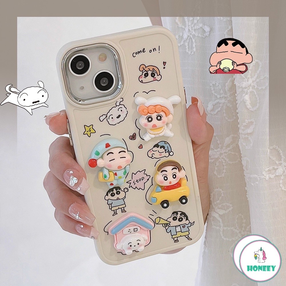 เคสซิลิโคนนิ่ม ลายการ์ตูนชินจัง 3D สําหรับ iPhone 15 11 Pro Max 14 13 12 Pro Max XR XS 7 8Plus