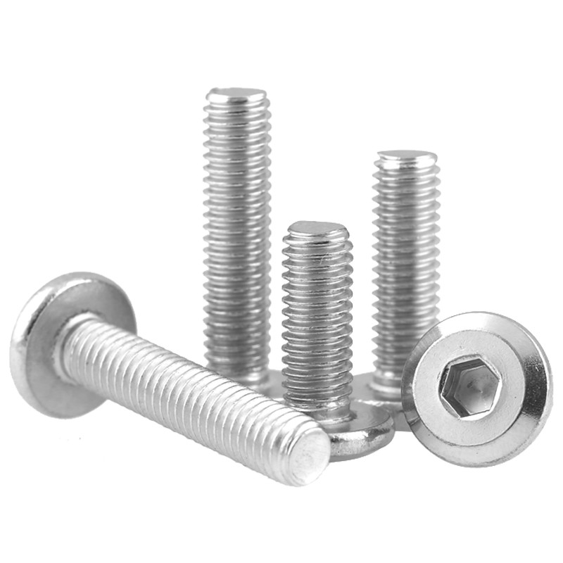 [YTH1] M2M2.5M3M4M5M6 น็อต หัวจมแบน หัวกลมแบน สแตนเลส 304 เกลียวมิล หยาบ สกรู / Round Flat Hex Socket Machine Screw SUS304