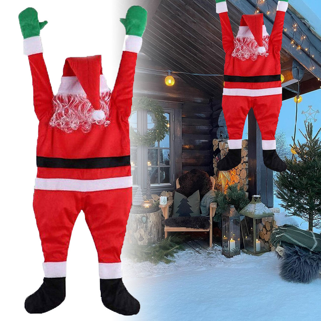 1psc ตกแต่งสนุก Creative Christmas Santa Climbing Wall ตกแต่งด้วยเสื้อผ้าปีนกําแพงตกแต่งด้วยตกแต่งคริสต์มาส