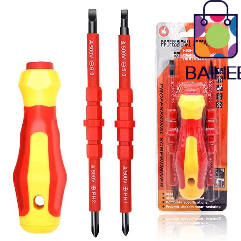 Baihee 3 ชิ้น/เซ็ตไขควงอเนกประสงค์, PH1 PH2 Repaire Nutdrivers Slotted Cross ไขควงบิต, 3-In-1 ฉนวน Magnetlc ช่างไฟฟ้ามือสกรูไดร์เวอร์